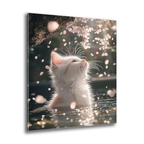 Xkogjo 5D Diamond Painting Erwachsene, Groß Katze See Diamant Painting Bilder, Bastelset Erwachsene und Kinder, DIY Cross Stickerei Arts Kunsthandwerk für Deko Wohnzimmer Schlafzimmer 80x110 cm M-886 von Xkogjo