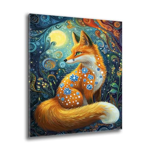 Xkogjo 5D Diamond Painting Erwachsene, Groß Tier Fuchs Diamant Painting Bilder, Bastelset Erwachsene und Kinder, DIY Cross Stickerei Arts Kunsthandwerk für Deko Wohnzimmer Schlafzimmer 40x55 cm M-118 von Xkogjo
