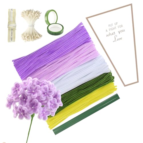 Xmart 400 stück Pfeifenputzer zum Basteln Pipe Cleaner Flower Set Pfeifenreiniger Lila Pfeiffenreiniger mit Blumendraht Geschenkpapier Geschenkband Blumen Staubblätter Klebeband für DIY Dekorieren Xmart 400 stück Pfeifenputzer zum Basteln Pipe Cleaner Flower Set Pfeifenreiniger Lila Pfeiffenreiniger mit Blumendraht Geschenkpapier Geschenkband Blumen Staubblätter Klebeband für DIY Dekorieren von Xmart