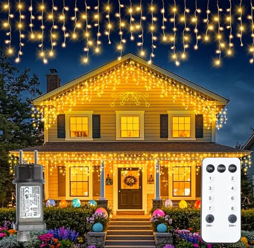 XmasBokeh Eiszapfen Lichterkette Außen 5 m mit 200 LEDs, Eisregen Effekt, Weihnachtsbeleuchtung für Balkon Dach Fenster, Warmweiß XmasBokeh Eiszapfen Lichterkette Außen 5 m mit 200 LEDs, Eisregen Effekt, Weihnachtsbeleuchtung für Balkon Dach Fenster, Warmweiß von XmasBokeh