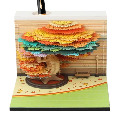 3D Baum Kalender Kreatives Baumform Papierskulptur Tischkalender Mit Acryl-Cover, Notizblock Schreibtischdeko Für Weihnachten, Einweihungsfeiern, Schule, Wohnheim 8,5x8,5x6,3cm 3D Baum Kalender Kreatives Baumform Papierskulptur Tischkalender Mit Acryl-Cover, Notizblock Schreibtischdeko Für Weihnachten, Einweihungsfeiern, Schule, Wohnheim 8,5x8,5x6,3cm von Xmccvt