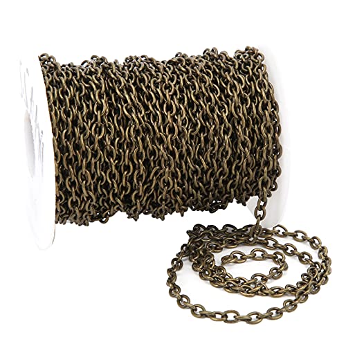 Xnferty 10 M Bastelkette, DIY-Handarbeit-Aluminium-Panzerkette, Rostbeständiges Einfaches Feines Lanyard-Zubehör Dekorationen für DIY-Schmuck, Armband, Halskette, Kleidung, Tasche(Bronze) von Xnferty