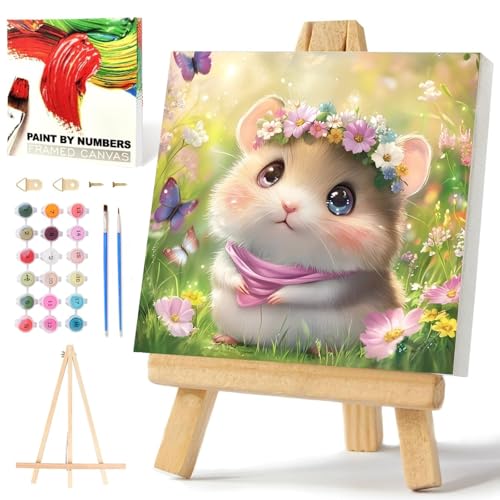 Xobers art Malen Nach Zahlen Kinder Hamster Mit Rahmen, Tiere Malen nach Zahlen Kits Anfänger, Painting by Number Animals, Geeignet Als Geschenk und Heimdekoration 20x20 cm Xobers art Malen Nach Zahlen Kinder Hamster Mit Rahmen, Tiere Malen nach Zahlen Kits Anfänger, Painting by Number Animals, Geeignet Als Geschenk und Heimdekoration 20x20 cm von Xobers art