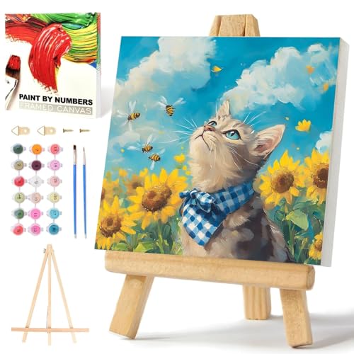 Xobers art Malen Nach Zahlen Kinder Katze Mit Rahmen, Tiere Malen nach Zahlen Kits Anfänger, Painting by Number Animals, Geeignet Als Geschenk und Heimdekoration 30x30 cm Xobers art Malen Nach Zahlen Kinder Katze Mit Rahmen, Tiere Malen nach Zahlen Kits Anfänger, Painting by Number Animals, Geeignet Als Geschenk und Heimdekoration 30x30 cm von Xobers art