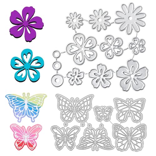 XoeLLe 2 Stück Stanzschablonen Blütenform Stanzen für Stanzmaschine Schmetterlingsform Blumen Stanzformen DIY Handwerk Verwendet für Scrapbook Album Foto Karte Einladung Grußkarte XoeLLe 2 Stück Stanzschablonen Blütenform Stanzen für Stanzmaschine Schmetterlingsform Blumen Stanzformen DIY Handwerk Verwendet für Scrapbook Album Foto Karte Einladung Grußkarte von XoeLLe