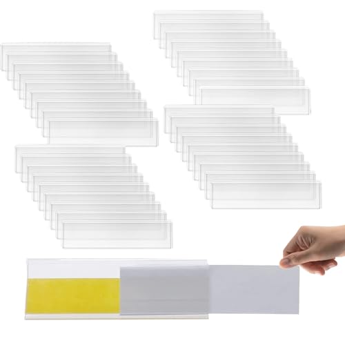 XoeLLe 50 Stück Etikettenhalter, Selbstklebende Regaletiketten Preisschilder Beschriftungsschilder, Transparent Label Preisauszeichner 7.6x2.5cm Regal Clip für Zuhause Büro Schule XoeLLe 50 Stück Etikettenhalter, Selbstklebende Regaletiketten Preisschilder Beschriftungsschilder, Transparent Label Preisauszeichner 7.6x2.5cm Regal Clip für Zuhause Büro Schule von XoeLLe