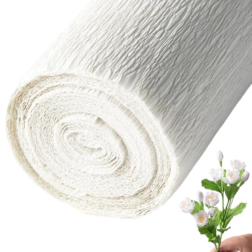 1 Roll-Krepppapier, 98x20 eingedicktes weißes Krepppapierrollenrollenrollenresistent und leicht zu forme-Crepe-Papierblätter für Blumen, Partydekorationen, Kunsthandwerk und mehr 1 Roll-Krepppapier, 98x20 eingedicktes weißes Krepppapierrollenrollenrollenresistent und leicht zu forme-Crepe-Papierblätter für Blumen, Partydekorationen, Kunsthandwerk und mehr von Xoeryoy
