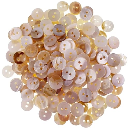 100pcs-Schalenknöpfe, 12, 5 mm/15 mm/20mm 2-Loch-Flat-Mutter von Perlenknöpfen, multifunktional wiederverwendbar für Kleidung 100pcs-Schalenknöpfe, 12, 5 mm/15 mm/20mm 2-Loch-Flat-Mutter von Perlenknöpfen, multifunktional wiederverwendbar für Kleidung von Xoeryoy