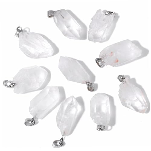 10pcs Kristalle für Schmuckherstellung, unregelmäßiger weißer Kristallanhänger, perfekt für DIY -Halsketten, Ohrringezubehör von Xoeryoy