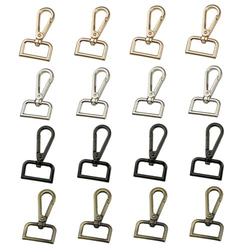 16pcs Schwenkverschluss robuster Zinklegierung 4 Farben D Ring 1 Zoll Klauenverschluss für Gurt Pushtor Lanyard Schwenkschnapphaken Clips von Xoeryoy