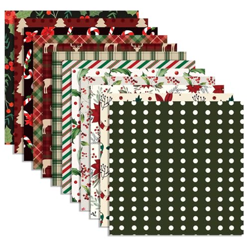 24pcs Weihnachts -Sammelalbumpapier 12x12 12 Style Vintage Weihnachten Themen Doppelsiedisches Scrapbook Paper für DIY -Alben von Xoeryoy