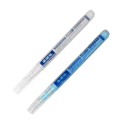 2pcs Maskierungsflüssigkeit Stift, 5, 3 Zoll weiß/blau 3 mm feiner Nib Aquarell Maskierung Flüssigkeitsstift für Malerei, Marker, Marker 2pcs Maskierungsflüssigkeit Stift, 5, 3 Zoll weiß/blau 3 mm feiner Nib Aquarell Maskierung Flüssigkeitsstift für Malerei, Marker, Marker von Xoeryoy