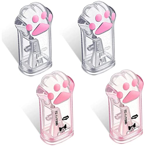 4 PCs Handbuch Stifte Spitzer Kinder Katzenkrallenstifte Schärfer Schreibwaren mit Deckel für Büro -Heimschule und Grau von Xoeryoy