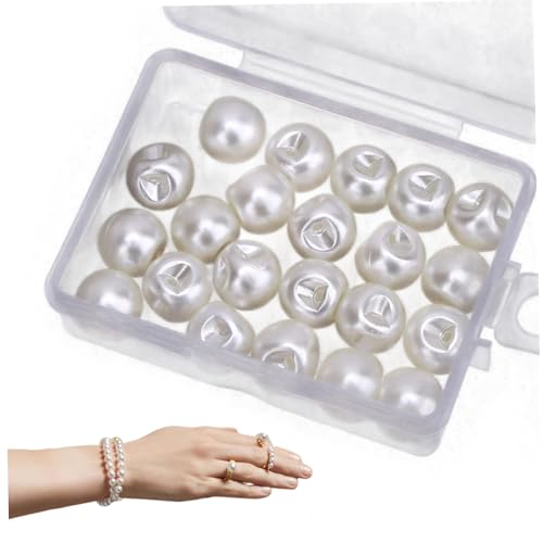 40pcs Perlenknöpfe, 8 mm runde weiße Perlenknöpfe für Kleidung, Strickjacken, Pullover, Hemd, Hochzeitskleid, Handwerk 40pcs Perlenknöpfe, 8 mm runde weiße Perlenknöpfe für Kleidung, Strickjacken, Pullover, Hemd, Hochzeitskleid, Handwerk von Xoeryoy