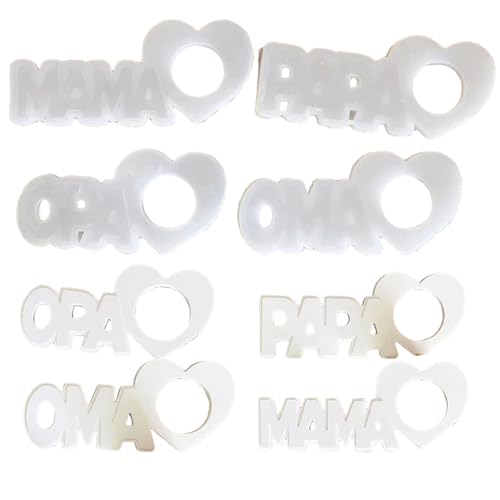 4pcs Briefformformen, Oma/Opa/Mama/Papa ​​-Gipsguss Silikonbriefform für Epoxidharz Crafts Muttertag Vaters von Xoeryoy