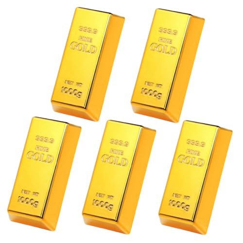 5pcs Fake Gold, 6, 5 x 3, 0 x 1, 9 Zoll ABS Elektroplierendes Piratengold, geeignet für Piraten, Casino -Themenpartydekorationen von Xoeryoy