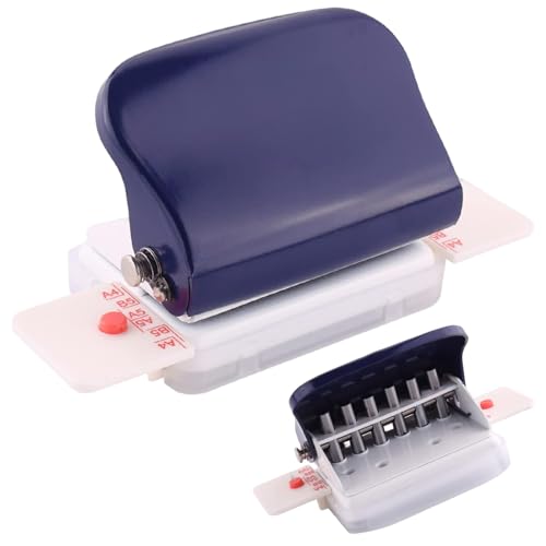 6 Lochstempel, Mehrzweck 6 Ringloch-Loch-Punch für A4 A5 B5 Notebook Scrapbook, Handheld-Metallkreise Lose Blattpapier Puncher mit 5 Blechkapazität von Xoeryoy