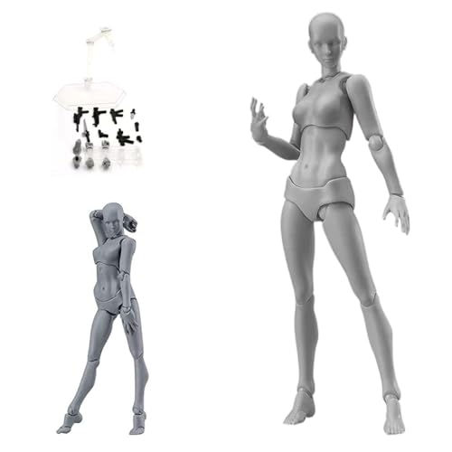 Action -Abbildungen 5.1in bewegliche Gelenke Flexible Zeichnungsfiguren Modell mit Basis leichter wahrer Zeichnung Figur zum Skizzieren, Malen, Zeichnen, Künstler (weiblich) von Xoeryoy