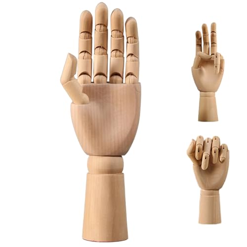 Artikuliertes Hand 3, 5x12 -Zoll -Rechtsmodell mit bewegbarem Gelenk -DIY -Freundschaftsholzmodell zum Zeichnen, Malerei, Skizzieren, Handschuhdisplay von Xoeryoy