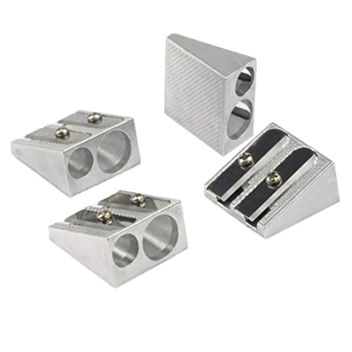 Bleistiftschärfers Handbuch Twin Metall Dual hochwertiger Schärfblatt Blade Doppellöcher Rechteckige Bleistiftspitzer für die Schule und Arbeit 4pcs von Xoeryoy