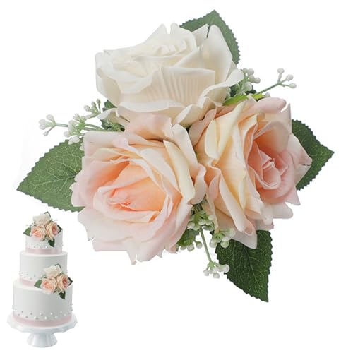 Blumenkuchen -Toper künstlicher Rosenkuchen Dekorationen Lady Topper für Hochzeit Brautdusche Jubiläum Geburtstagsfeier Blumenkuchen -Toper künstlicher Rosenkuchen Dekorationen Lady Topper für Hochzeit Brautdusche Jubiläum Geburtstagsfeier von Xoeryoy