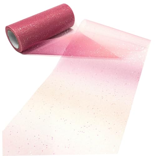Glitzer -Tüll -Stoff, 6 Zoll Schillerner Gradienten Tüllband für Tutusdekorationen, 10 Yard Sparkle Netting Fabric Style 6 von Xoeryoy