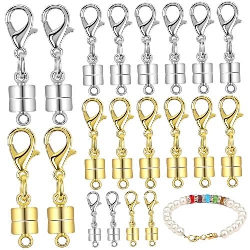 Magnetische Halskette Verschluss, 20pcs Gold- und Silberschmuckverschlüsse und Verschlüsse für Halsketten Armband -Kochketten -Schmuck Schmuck DIY -Handwerk machen && von Xoeryoy