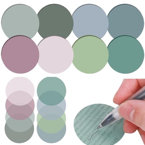 Transparente Sticky Notes 400pcs 8 verschiedene Farben selbstklebend durchscheinende Sticky Notes wasserdichte Runde für Bücher Hersteller, Schulbüro-Supplies Style11 von Xoeryoy
