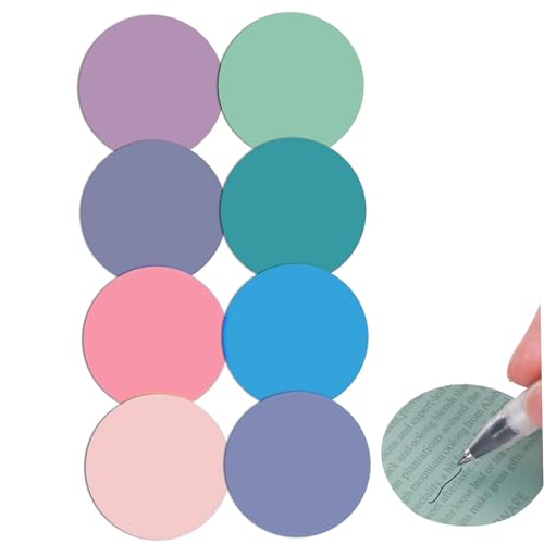 Transparente Sticky Notes 400pcs 8 verschiedene Farben selbstklebend durchscheinende Sticky-Notizen wasserdichte Runde für Bücher Hersteller, Schulpraxisstil Style2 von Xoeryoy