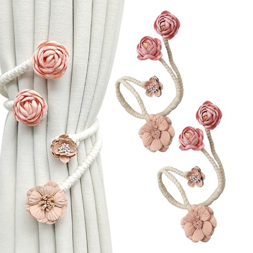 Xoeryoy 2PCS -Vorhangsteuerbacks, 19 Zoll Rose Blumenvorhang Bindebindung, Flexible dekorative Holdbacks für Wohnzimmer, Schlafzimmer, Studienraum, Badezimmer Xoeryoy 2PCS -Vorhangsteuerbacks, 19 Zoll Rose Blumenvorhang Bindebindung, Flexible dekorative Holdbacks für Wohnzimmer, Schlafzimmer, Studienraum, Badezimmer von Xoeryoy