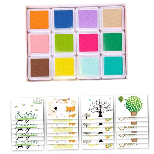 Xoeryoy Kindermalerei Kit, Funny Finger Paint Kit mit 12 Farben Ink Pad & 32 Zeichenkarte, farbenfrohe Kinderartikel für Handwerkskarten für Handwerkskarten Xoeryoy Kindermalerei Kit, Funny Finger Paint Kit mit 12 Farben Ink Pad & 32 Zeichenkarte, farbenfrohe Kinderartikel für Handwerkskarten für Handwerkskarten von Xoeryoy