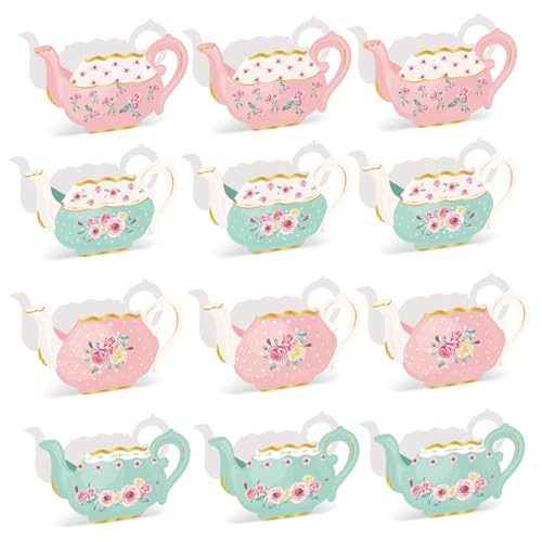 Xoeryoy Tea -Party -Mittelstücke für Tische 12pcs Karton Teekanne Vase Tea Party Dekor DIY freundlich 4 Verschiedene Muster Muttertagdekorationen, Blume Nicht enthalten && Xoeryoy Tea -Party -Mittelstücke für Tische 12pcs Karton Teekanne Vase Tea Party Dekor DIY freundlich 4 Verschiedene Muster Muttertagdekorationen, Blume Nicht enthalten && von Xoeryoy