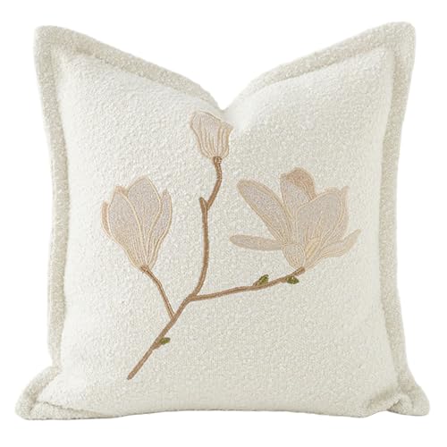Xoeryoy Throw -Kissen -Cover, 20x20 Magnolia Jacquard Stickkissen Kissen Covers, einfache und Moderne Couch -Kissenbezug für Couch -Sofa -Bett Wohnzimmerdekoration Xoeryoy Throw -Kissen -Cover, 20x20 Magnolia Jacquard Stickkissen Kissen Covers, einfache und Moderne Couch -Kissenbezug für Couch -Sofa -Bett Wohnzimmerdekoration von Xoeryoy