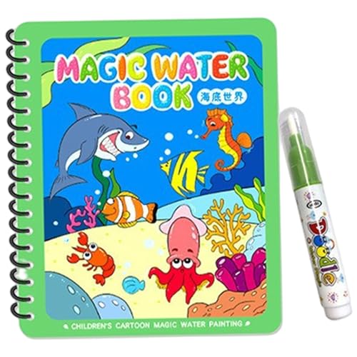 Xoeryoy Wasser Malbuch, wiederverwendbares Unterwasser -Weltfarbenbuch mit Stift, Zeichnen und Anerkennung Kinderspielzeug, lustiges Bildungsspielzeug für Mädchen, Jungen Geschenk von Xoeryoy
