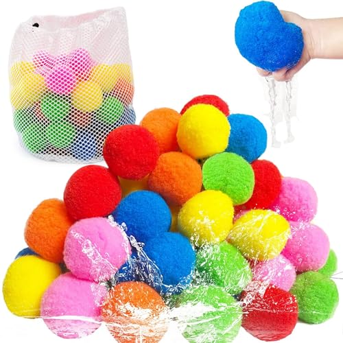 Xoeryoy Wiederverwendbare Wasserkugeln 50pcs 6 Farbabsaug 2-Zoll-PP-Baumwollpool-Spielzeug interaktives weiches kinderfreundliches Sommerspielzeug für Werkzeugbad im Freien von Xoeryoy
