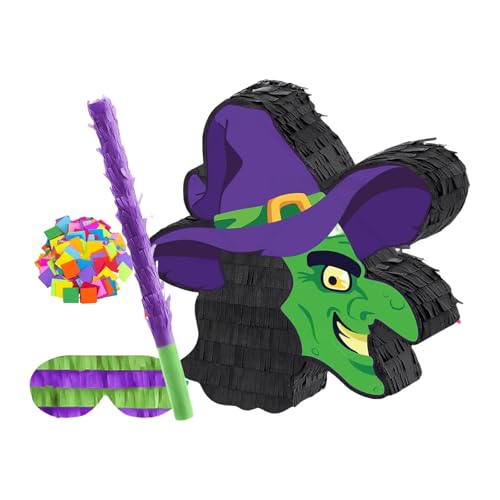 Handgemachte Halloween Hexe Form Piñatas Candy Hitting Activity Papier Party Dekoration für Kinder Event Hexe Form Candy Smashing Game Dekoration Handgemachte Halloween Hexe Form Piñatas Candy Hitting Activity Papier Party Dekoration für Kinder Event Hexe Form Candy Smashing Game Dekoration von Xoktlde