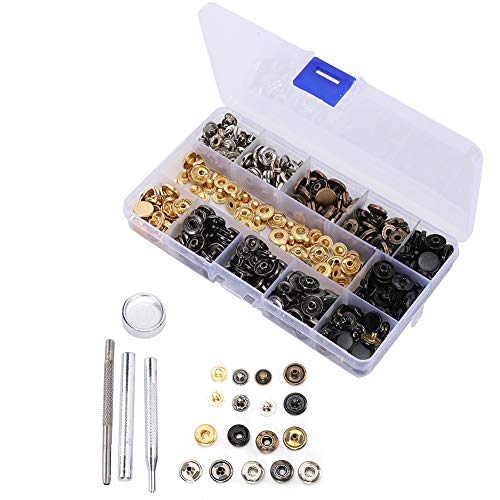 XOLSURG 120 SET SNAP -FALTENER KIT 6 Color -Metallknopf Drücken Sie die Stifte Installationswerkzeuge von Xolsurg