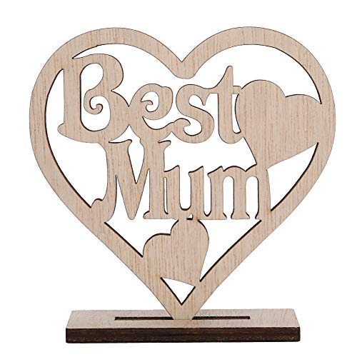 Xolsurg, hölzerne herzgeformte Oramenthloge Sperrholzhandwerksdekoration für den Muttertag Best Mama Happy Mom's Day (Beste Mutter) von Xolsurg