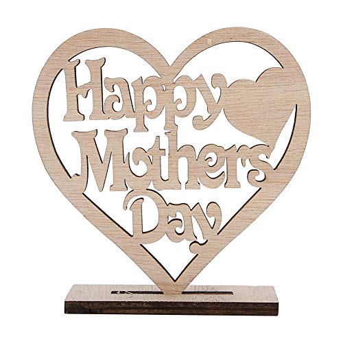 Xolsurg, hölzerne herzgeformte Oramenthloge Sperrholzhandwerksdekoration für den Muttertag Best Mama Happy Mom's Day (Glücklicher Muttertag) von Xolsurg
