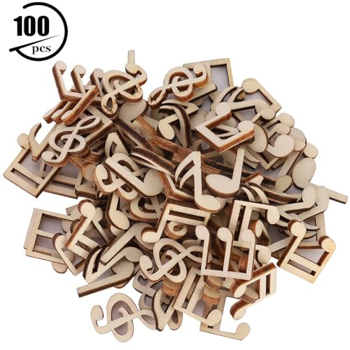 Xolsurg 100 PCs Holzmusik Hinweis gemischt dekorativ 2cm Note Clip Decoration Accessoire handgefertigt DIY Bunte Holznoten nähen Handwerk Weihnachten Hochzeitsfeier von Xolsurg