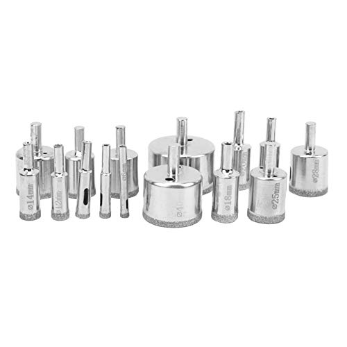 Xolsurg 15pcs/Set Diamond Bohrer Bitloch Säge Set Marmor Keramik-Glas-Schneidwerkzeug 6-50 mm/0,2-2,0 Zoll zur Verbesserung der Heimatverbesserung von Xolsurg