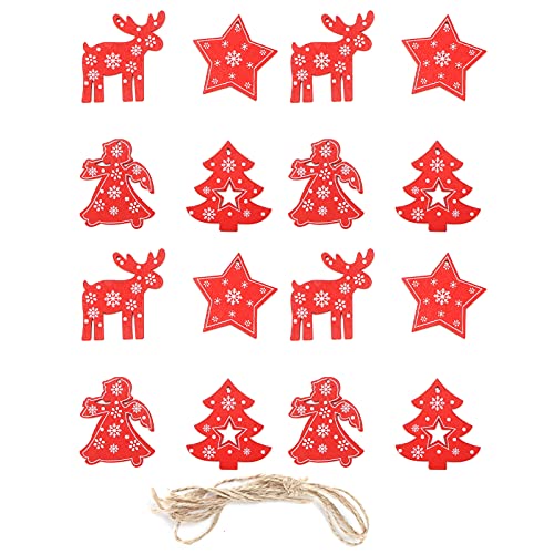 Xolsurg 16pcs Dekorative Holzspäne Elch Star Angel Weihnachtsbaum Hänge Ornamente Twine DIY Crafts Holiday Dekor Xolsurg 16pcs Dekorative Holzspäne Elch Star Angel Weihnachtsbaum Hänge Ornamente Twine DIY Crafts Holiday Dekor von Xolsurg