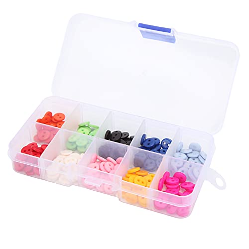 Xolsurg 200pcs farbenfrohe Harzknöpfe 9mm 2 Löcher für Kinder Kleidungsdekoration Accessoires von Xolsurg
