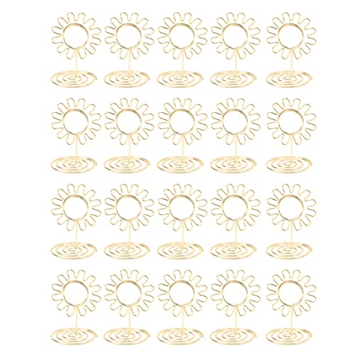 Xolsurg 20pcs Drahttisch Bildfotohalter Gold plattiert Oberfläche wiederverwendbarer Tischkartenhalter für Hochzeitstag Party (Gold) von Xolsurg