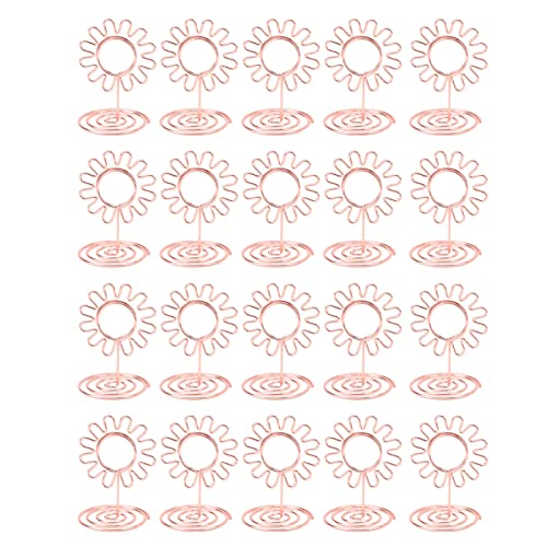 Xolsurg 20pcs Drahttisch Bildfotohalter Gold plattiert Oberfläche wiederverwendbarer Tischkartenhalter für Hochzeitstag Party (Roségold) von Xolsurg