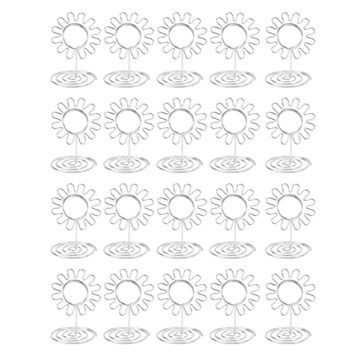 Xolsurg 20pcs Drahttisch Bildfotohalter Gold plattiert Oberfläche wiederverwendbarer Tischkartenhalter für Hochzeitstag Party (Silber) von Xolsurg