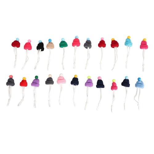 Xolsurg 22 Stück Mini-Strickmützen, süße Wolle, Weihnachtsschmuck, Basteln, Kunst von Xolsurg
