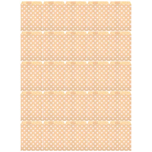 Xolsurg 25pcs Food Bag Faltbare Kraftpapierbeutel Beutel Verpackung Süßigkeiten Nüsse Kekse Snacks Braune Papiertüte für Souvenirs Partys (Punkt) von Xolsurg