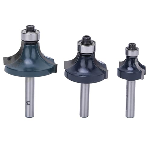 Xolsurg 3-teiliges Eck-Rundfräser-Bit, 1/4-Zoll-Schaft mit Lager, Holzbearbeitungs-Fräser-Set für die Holzbearbeitung Xolsurg 3-teiliges Eck-Rundfräser-Bit, 1/4-Zoll-Schaft mit Lager, Holzbearbeitungs-Fräser-Set für die Holzbearbeitung von Xolsurg