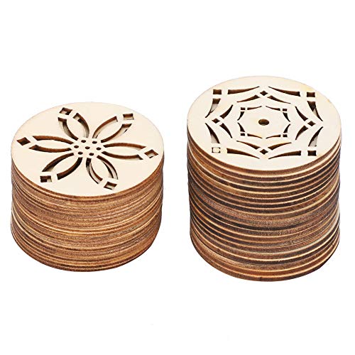 Xolsurg 40pcs Originalfarbe Hohlloch DIY -Holzohrringe für handgefertigte Handwerksschmuckzubehör Party Hochzeitsdekoration von Xolsurg